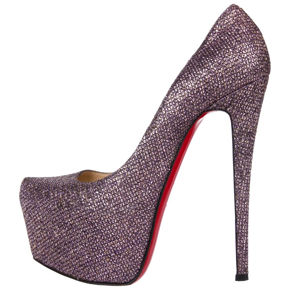 Christian Louboutin Glitter Daffodile Platform Pumps 37.5 / 37